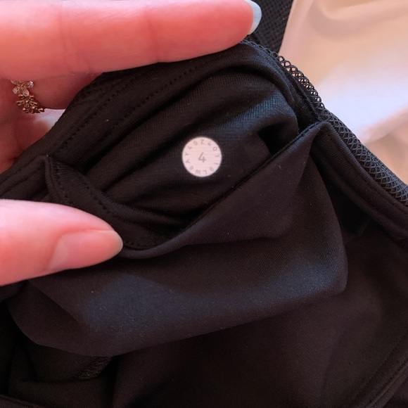 black lululemon asymmetrical crop leggings - Picture 4 of 4